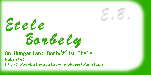 etele borbely business card
